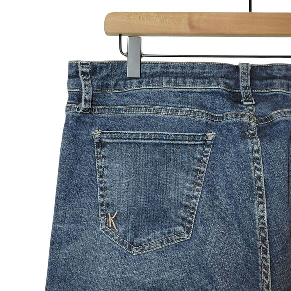 Kut from the Kloth Katy Boyfriend Jeans High Rise Blue Stretch Ankle Cuffed 12 - Picture 10 of 14